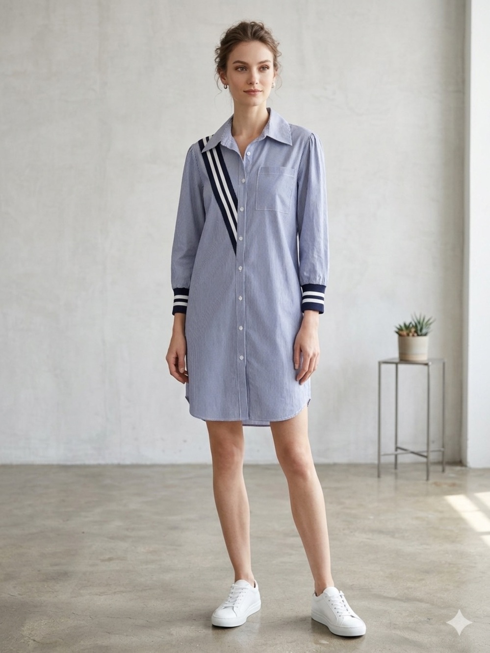 Joh Stripe Button Down Shirt Dress